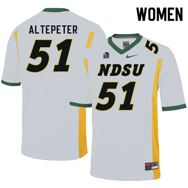 Women #51 Austin Altepeter North Dakota State Bison College Football Jerseys Sale-White - Click Image to Close